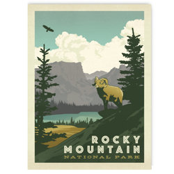 East Urban Home Poster Rocky Mountain, Retro-Werbung von Anderson